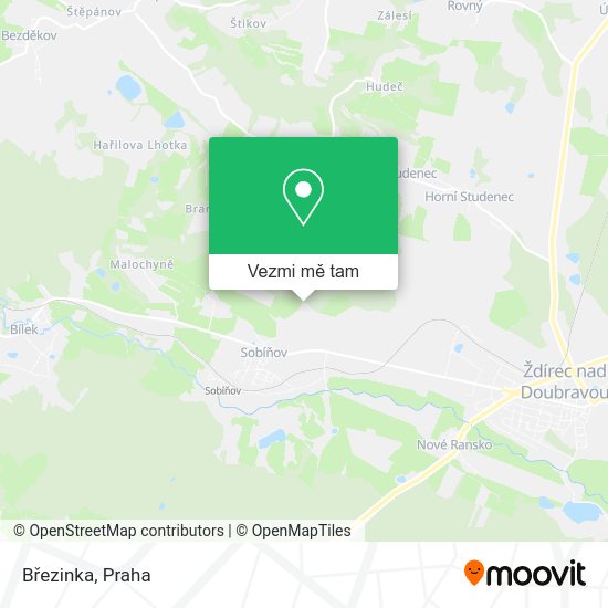 Březinka mapa