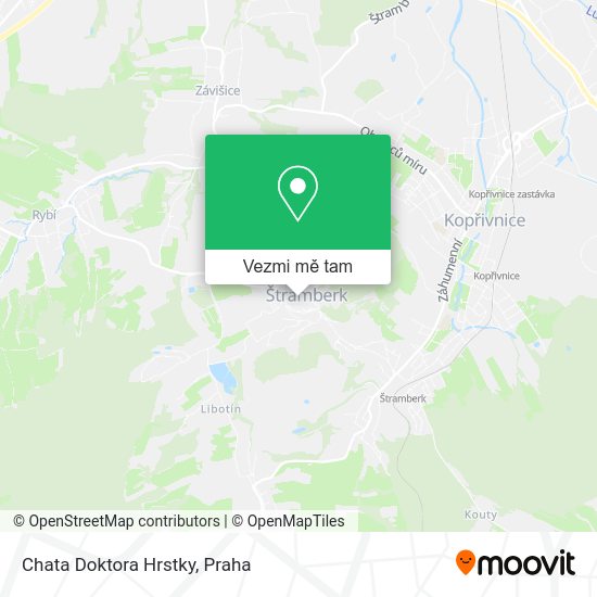 Chata Doktora Hrstky mapa