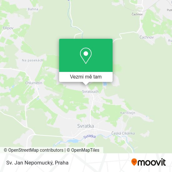 Sv. Jan Nepomucký mapa