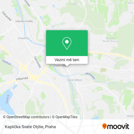 Kaplička Svaté Otýlie mapa