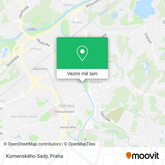 Komenského Sady mapa