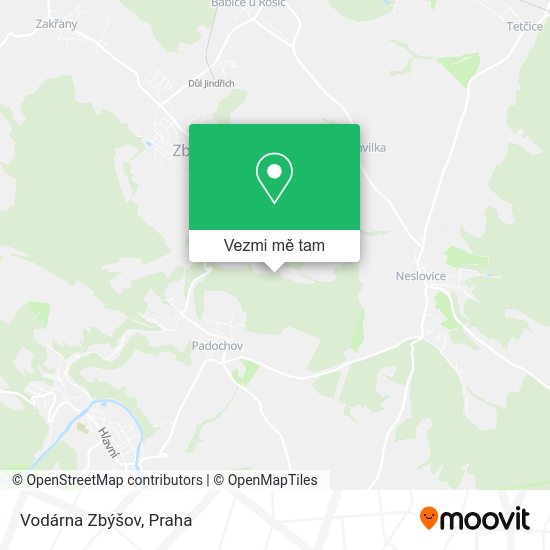 Vodárna Zbýšov mapa