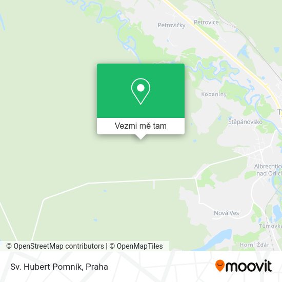 Sv. Hubert Pomník mapa