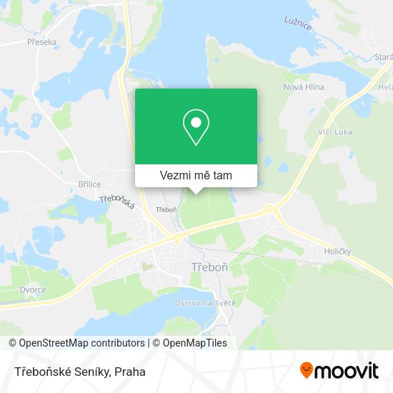 Třeboňské Seníky mapa