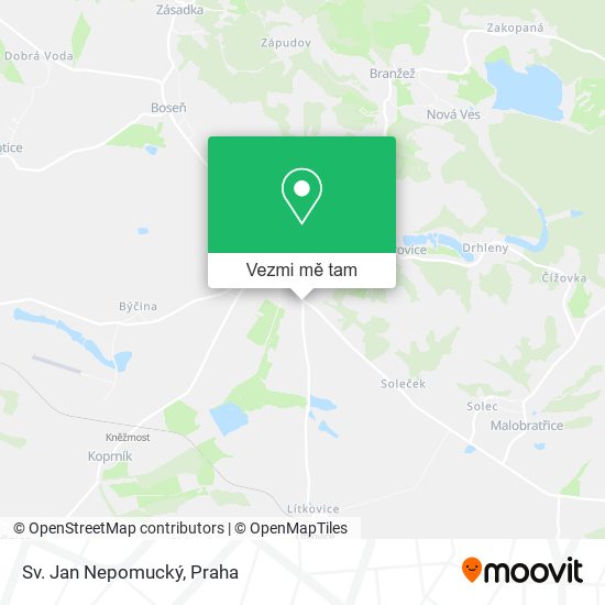 Sv. Jan Nepomucký mapa