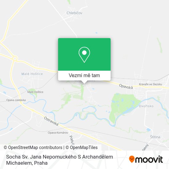 Socha Sv. Jana Nepomuckého S Archandělem Michaelem mapa