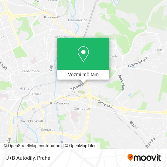 J+B Autodíly mapa