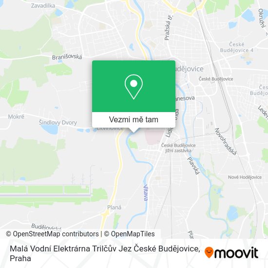 Malá Vodní Elektrárna Trilčův Jez České Budějovice mapa