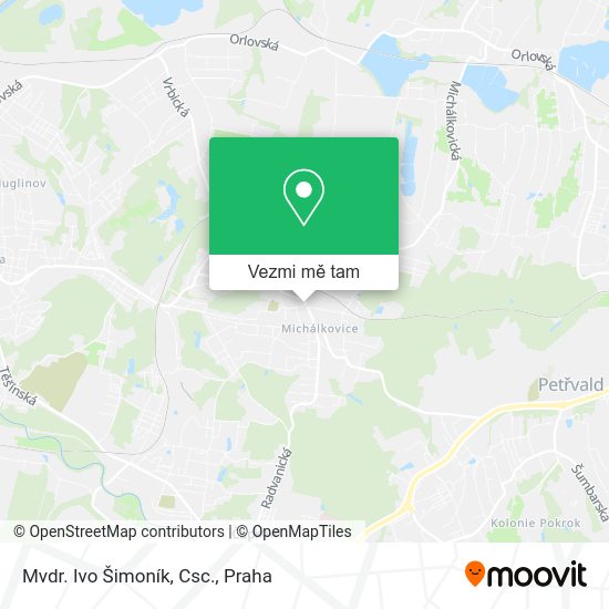 Mvdr. Ivo Šimoník, Csc. mapa
