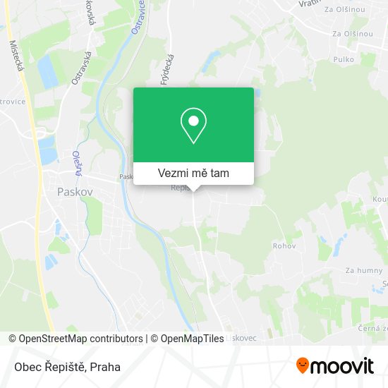 Obec Řepiště mapa