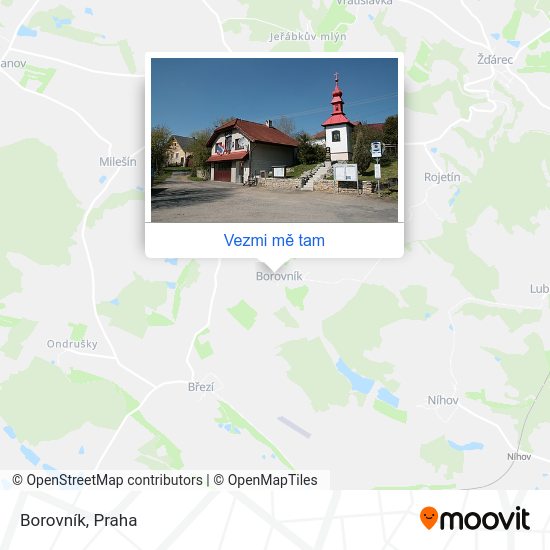 Borovník mapa
