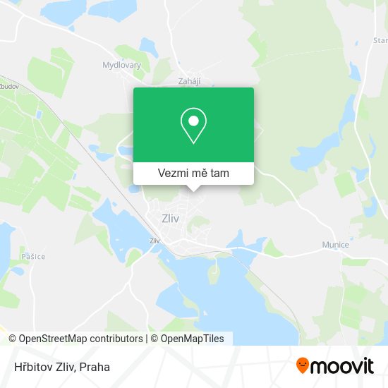 Hřbitov Zliv mapa