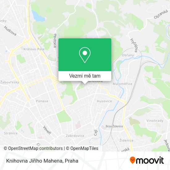 Knihovna Jiřího Mahena mapa