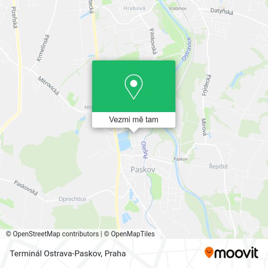 Terminál Ostrava-Paskov mapa