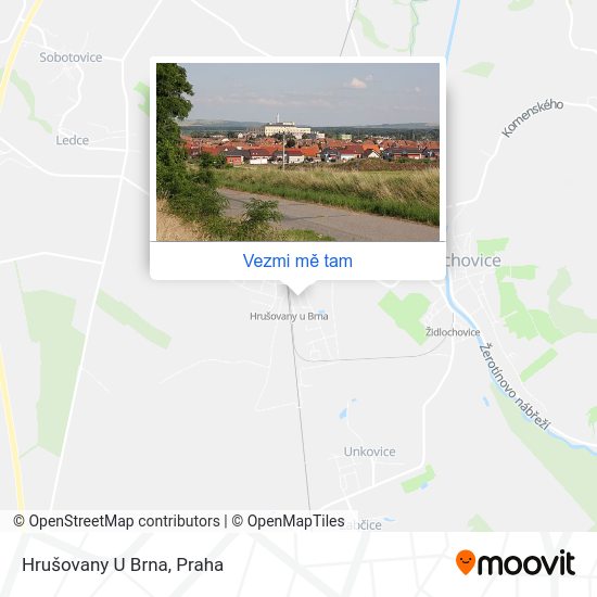 Hrušovany U Brna mapa