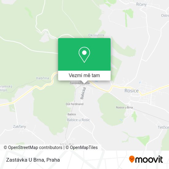 Zastávka U Brna mapa