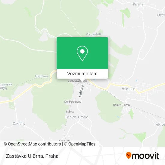 Zastávka U Brna mapa
