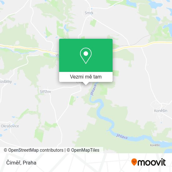 Číměř mapa