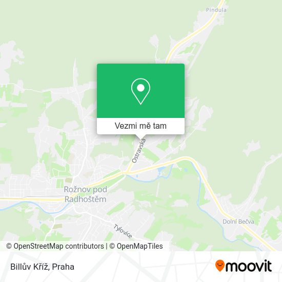 Billův Kříž mapa