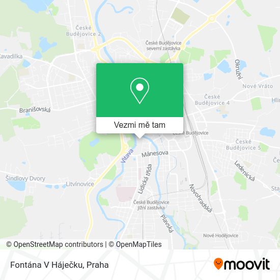 Fontána V Háječku mapa