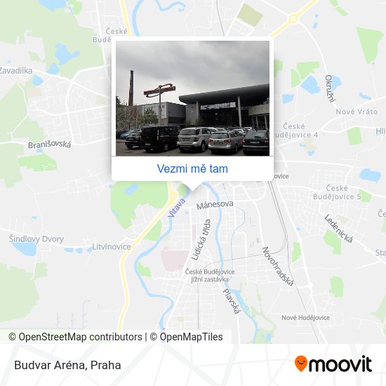 Budvar Aréna mapa