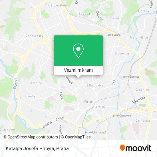 Katalpa Josefa Přibyla mapa