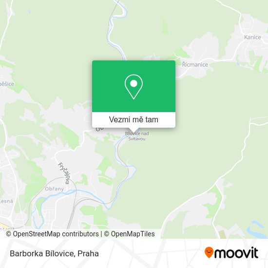 Barborka Bílovice mapa