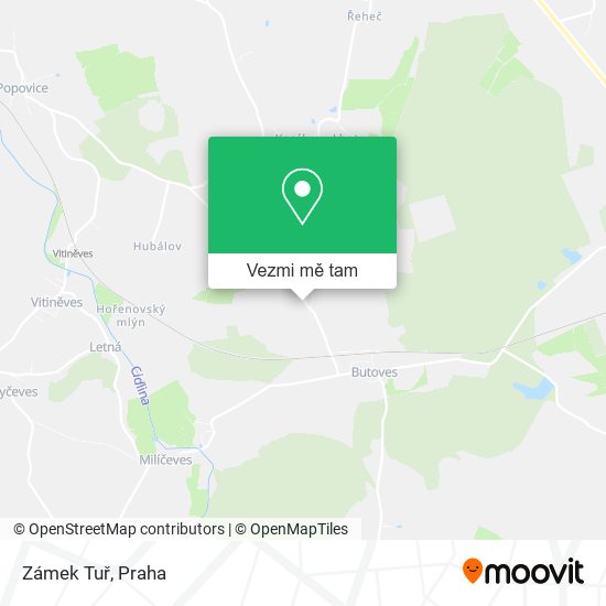 Zámek Tuř mapa