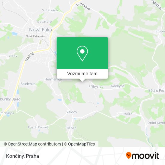 Končiny mapa