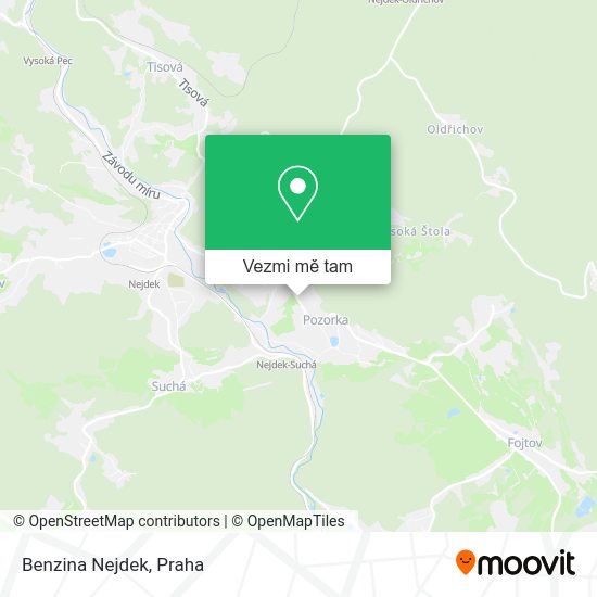 Benzina Nejdek mapa