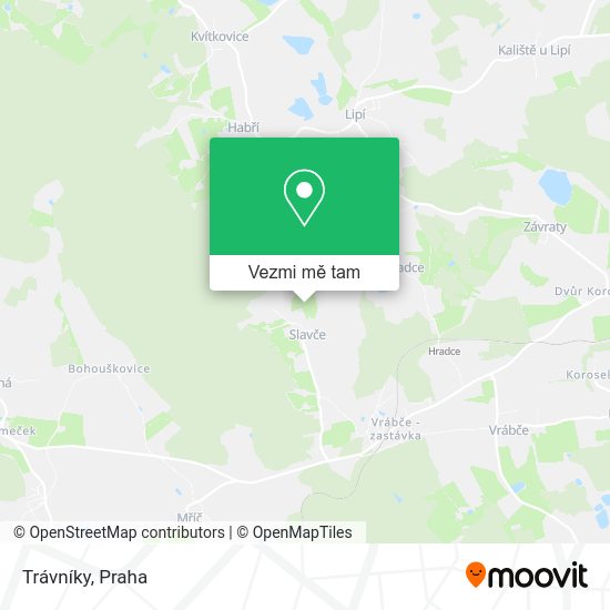 Trávníky mapa