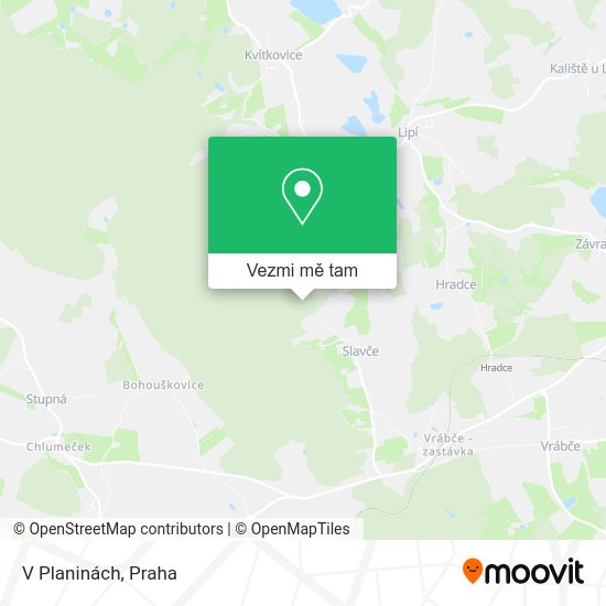 V Planinách mapa