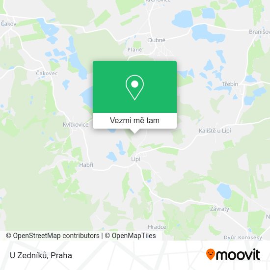 U Zedníků mapa