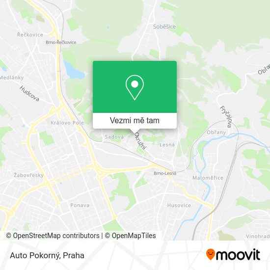 Auto Pokorný mapa