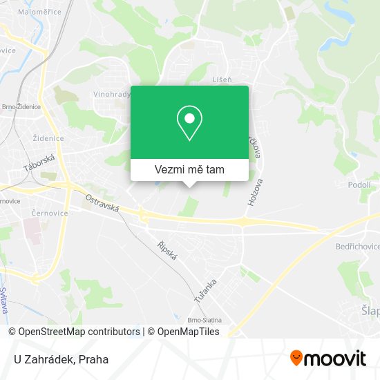 U Zahrádek mapa