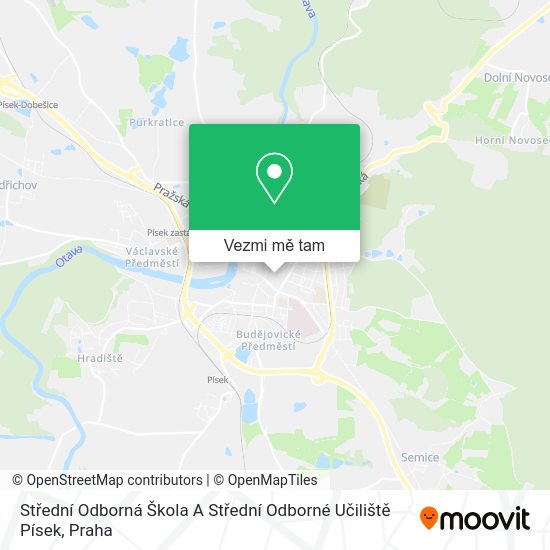 Střední Odborná Škola A Střední Odborné Učiliště Písek mapa