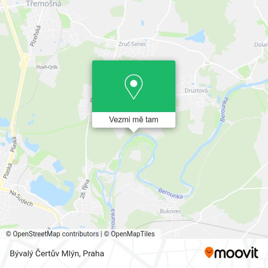 Bývalý Čertův Mlýn mapa