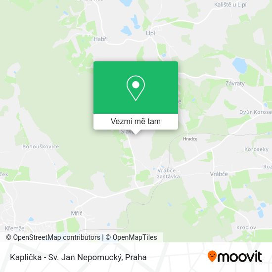 Kaplička - Sv. Jan Nepomucký mapa