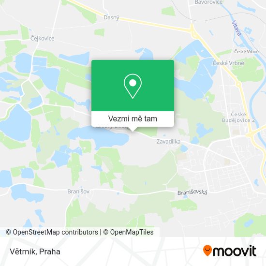 Větrník mapa