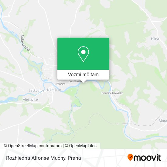 Rozhledna Alfonse Muchy mapa
