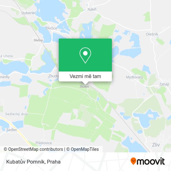 Kubatův Pomník mapa