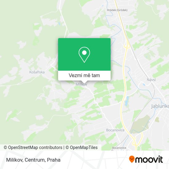 Milíkov, Centrum mapa