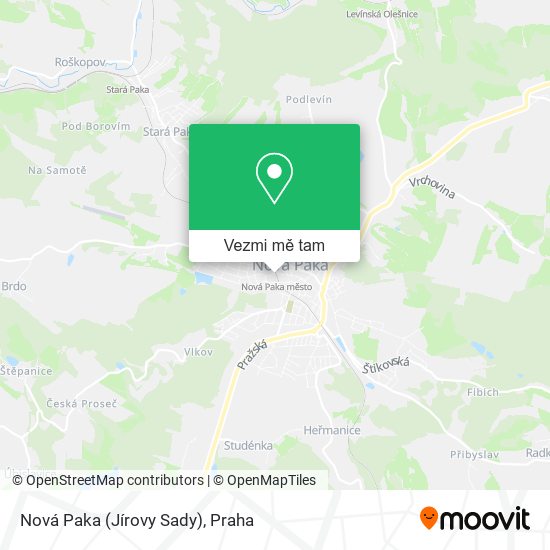 Nová Paka (Jírovy Sady) mapa