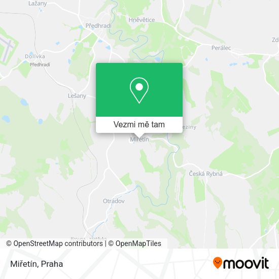 Miřetín mapa
