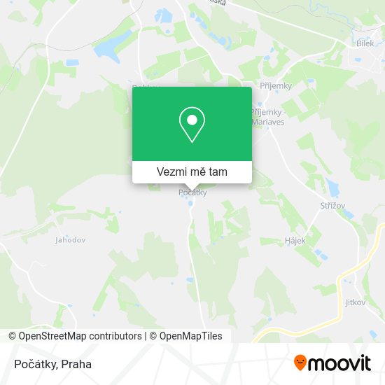 Počátky mapa