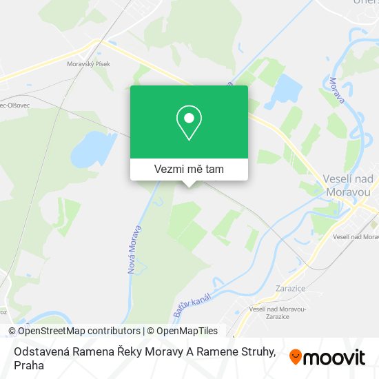 Odstavená Ramena Řeky Moravy A Ramene Struhy mapa
