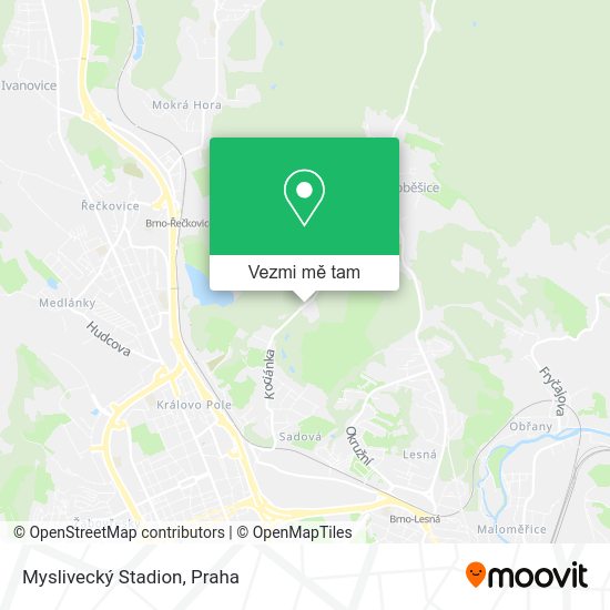 Myslivecký Stadion mapa