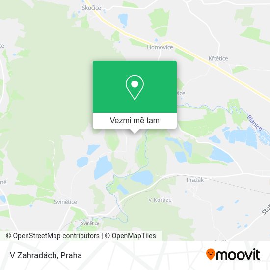 V Zahradách mapa