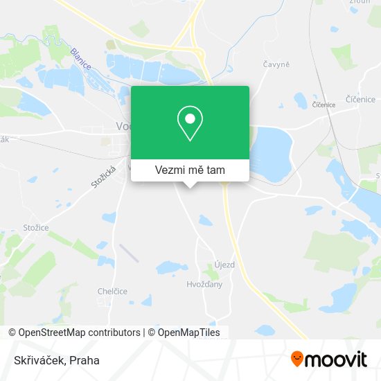 Skřiváček mapa