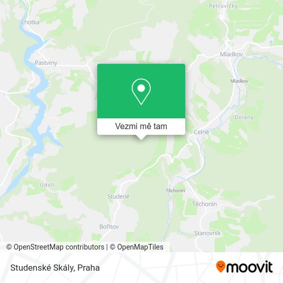 Studenské Skály mapa